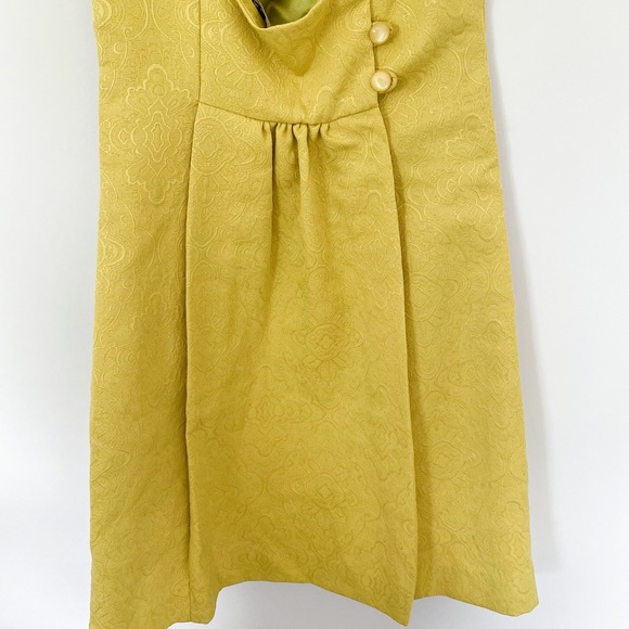 Anthro Rain In Spain Chartreuse Shift Dress 8 - Picture 12 of 16